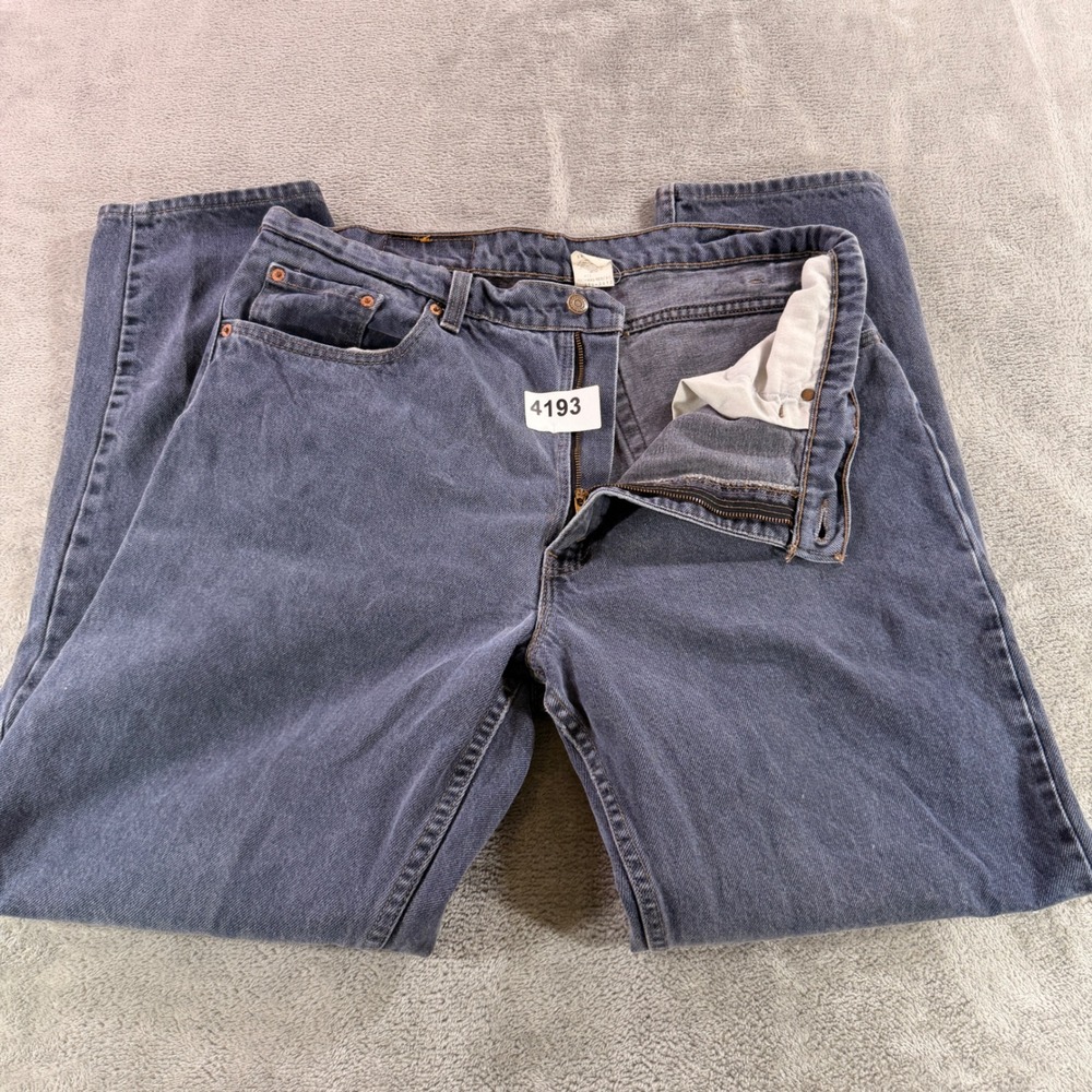 Levi 550 Jeans Mens 38x32 Black Faded Relaxed Fit Tapered Leg Denim